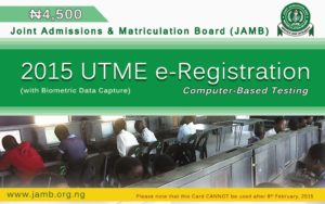 List of JAMB 2015 UTME Registration Centers, 2015 JAMB Registration Fee
