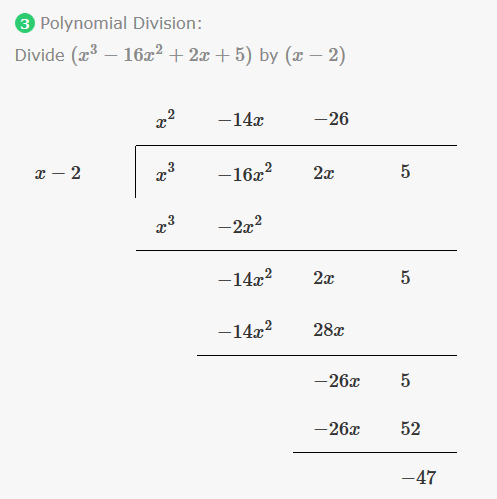 polynomial division solution