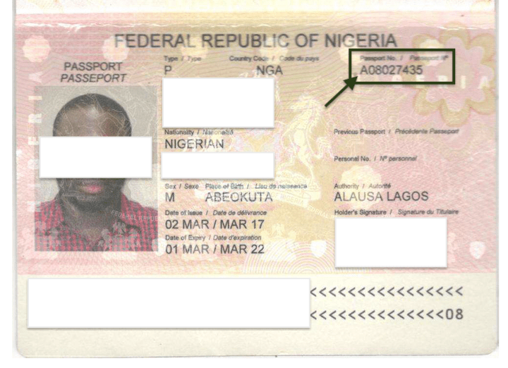 Nigerian Passport Book Number Location