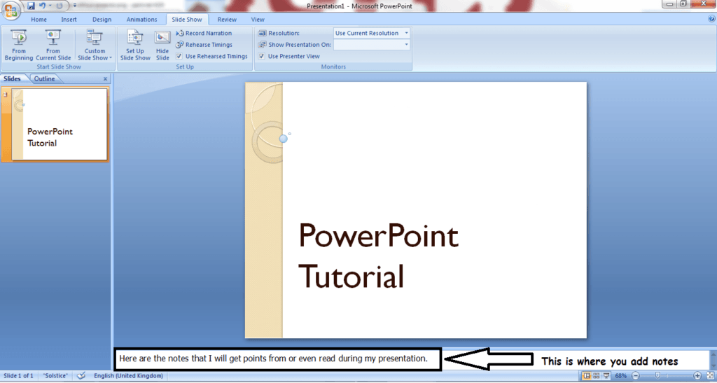 add notes to powerpoint slides