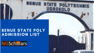 Benue State Polytechnic Admission List