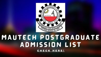MAUTECH Postgraduate Admission List