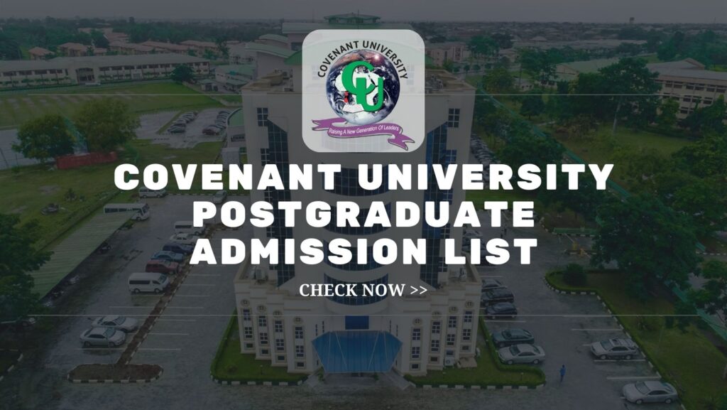 Covenant University Postgraduate Admission List