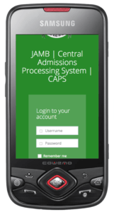 JAMB CAPS website on mobile