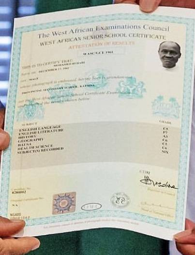 Buhari Certificate