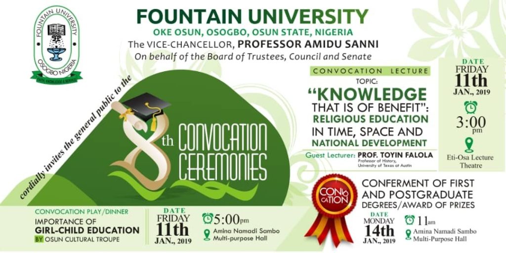 Fountain University Convocation