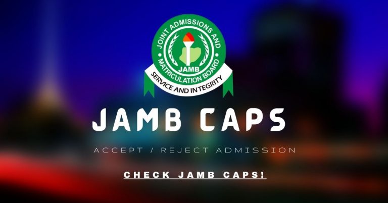 JAMB CAPS Login 2023 Accept Reject Check Admission