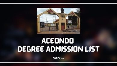 ACEONDO Degree Admission List