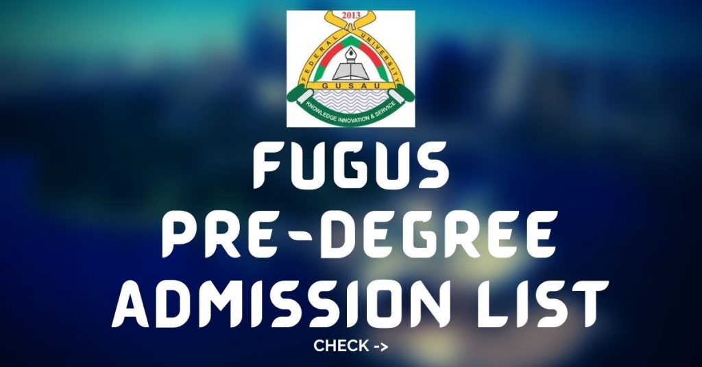 FUGUS Pre-Degree Admission List