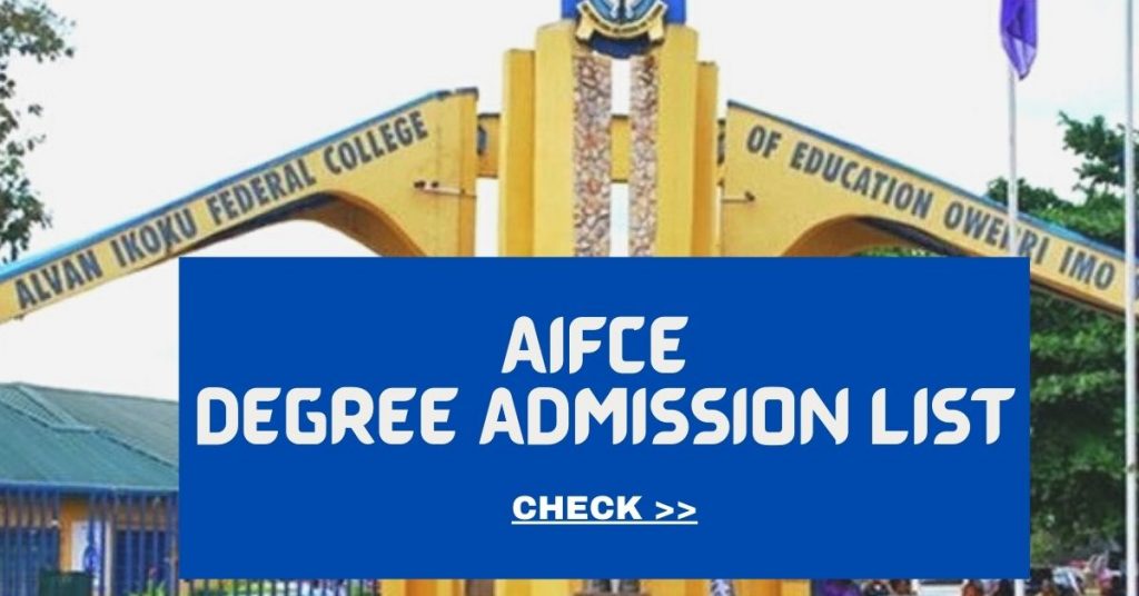 AIFCE Degree admission lists
