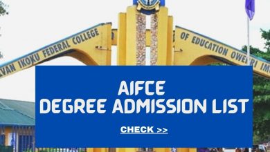 AIFCE Degree admission lists