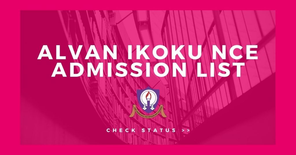 Alvan Ikoku NCE Admission List