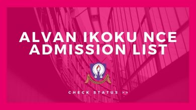 Alvan Ikoku NCE Admission List