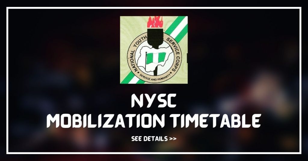 NYSC Mobilization Timetable Batch B 2021