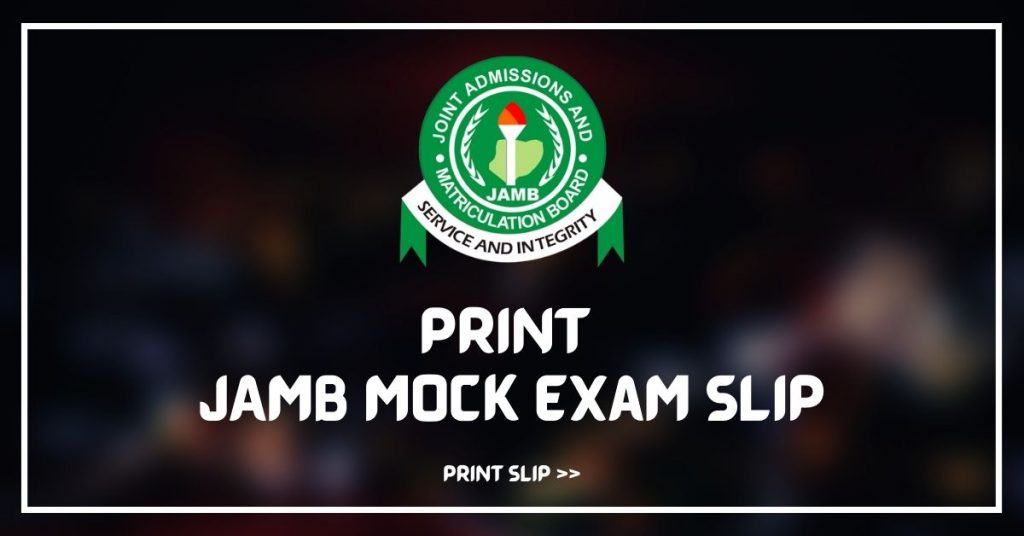 Print JAMB Mock Exam Slip