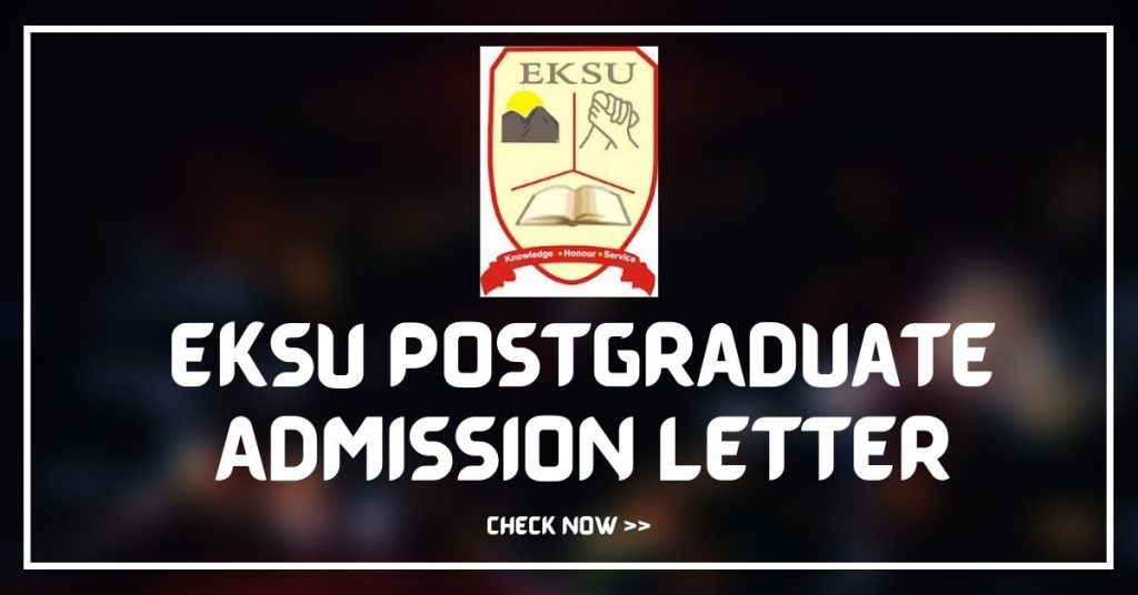 EKSU Postgraduate Admission Letter