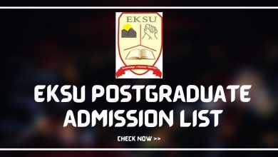 EKSU Postgraduate Admission List