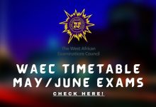 WAEC Timetable May/June