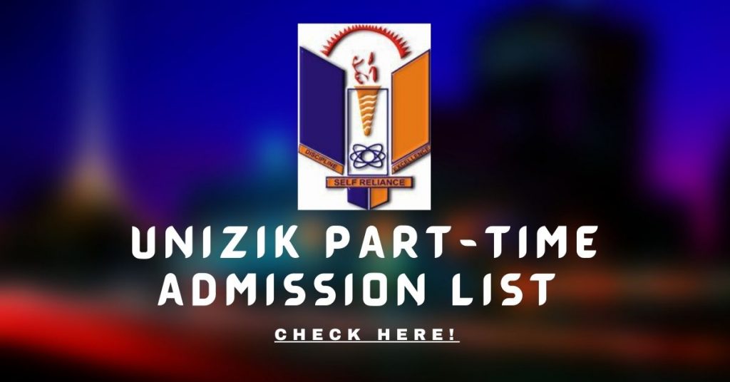 UNIZIK Part-Time Admission List 