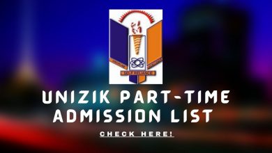 UNIZIK Part-Time Admission List