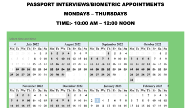 Nigerian Passport Capturing Dates Available - Booking Calendar