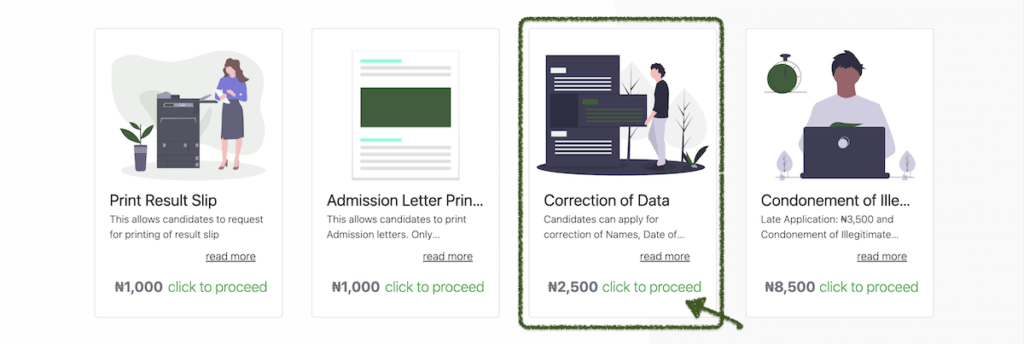 Go to JAMB E-Facility Portal