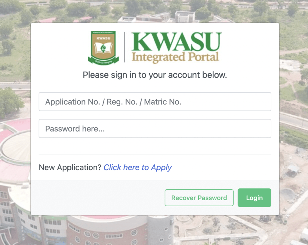 KWASU Admission List Checker Page