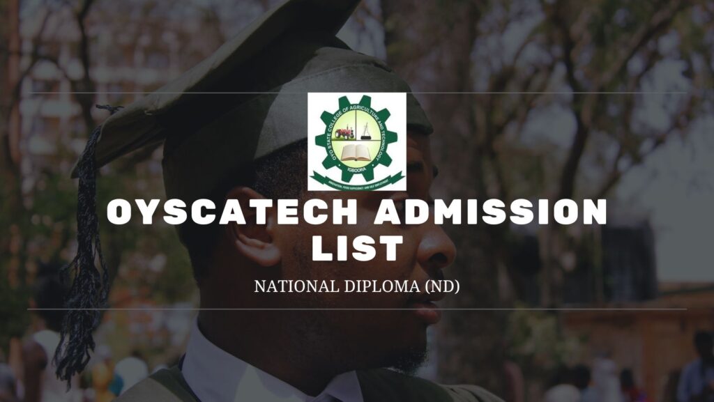 OYSCATECH Admission List