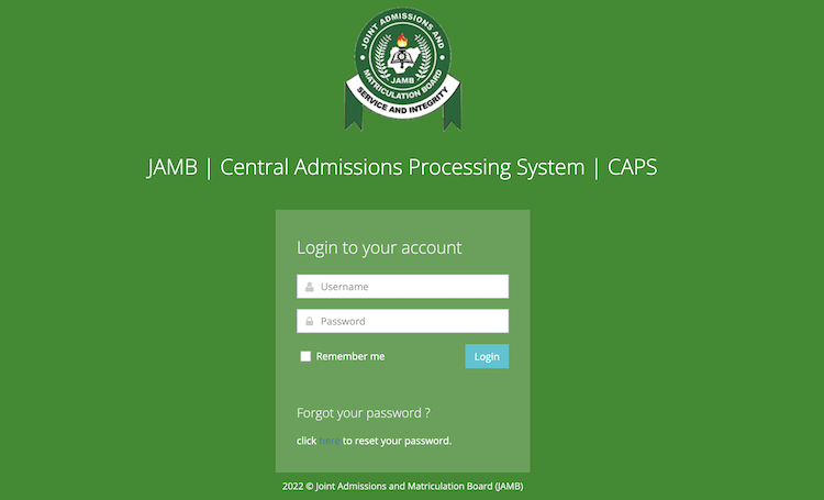 JAMB CAPS Portal
