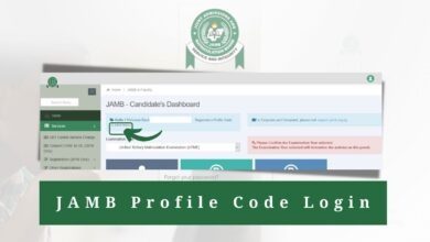 JAMB Profile Code Login on your dashboard